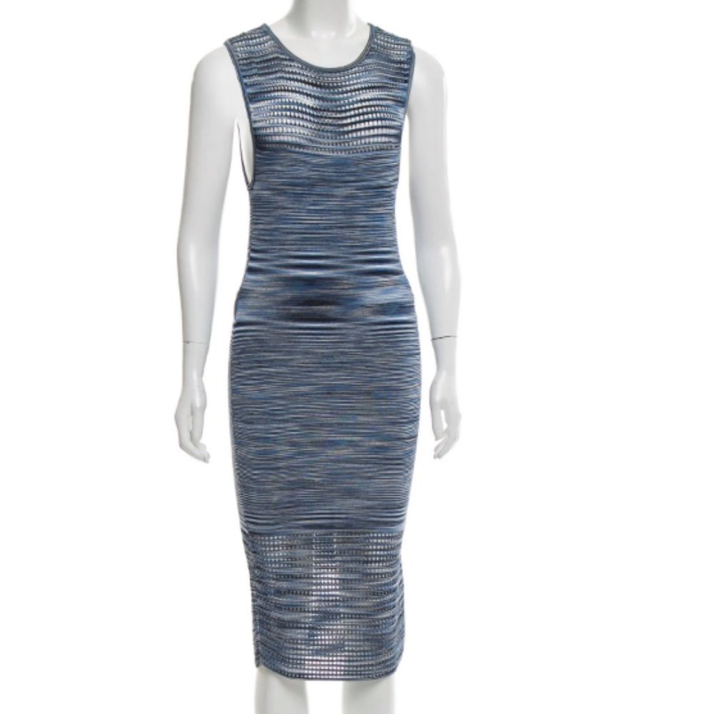 Ronny Kobo Sheath Bodycon Blue Dress S